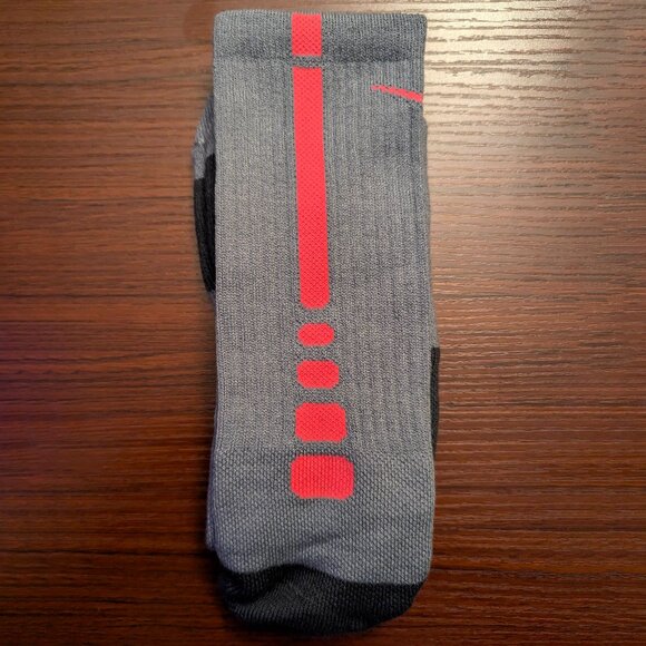 Original Nike Elite Socks Crew Size XL Grey/Pink Basketball - Main Image